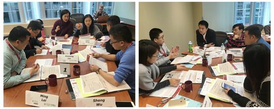 公司EMBA员工在渥太华大学上课分小组讨论